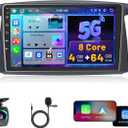 8Core 4+64G Upgrade Car Radio for Jeep Grand Cherokee 2004-2007:Android 13 Car Stereo with Wireless Carplay Android Auto, 10.1'' IPS 1280 * 720 Touch Screen Bluetooth 5.0 Radio for Cherokee with DSP