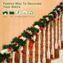 10M/33Ft Christmas Garland Christmas Decorations, Green Outdoor Garland for Christmas Decor, Unlit Fluffy Twist Christmas Tree Garland for Stairs Railing, Staircase, Fireplace, Window, Door, Holiday