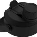 Manna Ranger Dual Lid Replacement - 2-in-1 Leak-Proof Lid with Flip-Up Straw and Chugger Spout - Includes Straw - Black