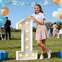 imprsv Plastic Marquee Numbers 3FT Light Up Numbers 1 for Outdoor Party, Large Light Up Sign 1 for Anniversary Party Backdrop