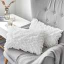 Oubonun 14 x 22 Pillow Inserts (Set of 2) - Lumbar Pillow with 100% Cotton Cover - Rectangle Square Interior Sofa Pillow Inserts - Decorative Pillow Insert Pair - White Couch Pillow