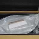 25 Inch Stone Resin Bathroom Sink with High Arc Faucet and Pop-Up Drain Combo,Leaf Shaped Vessel Sink Above Counter Modern Bathroom Vessel Sink Bowl (Grey)