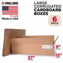 Extra Large Moving Boxes 37"L x 13"W x 9"H (Pack of 6) - USA-Made Cardboard Packing Boxes for Moving, Shipping, or Storage - USPS, UPS, FedEx Approved - Professional Packing Supplies
