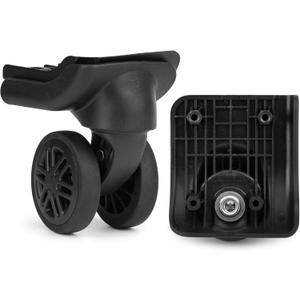 1 Pair Luggage Wheels Replacement,Mute Suitcase Wheel Repair Set, Black Luggage Suitcase Caster Wheel Replacement Parts, Double-Row Wheels (2pcs)