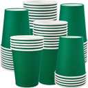 Fedmut 8 OZ Disposable Paper Cups, 50 Packs Coffee Drinking Cups,Hot Beverage Paper Party Cups, Disposable Cups for Water,Coffee,Juice,Party (Green)