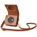 Rieibi Mini Shot 3 Retro Case, PU Leather Protective Case for previous version of Kodak Mini Shot 3 Retro C300R 2-in-1 Camera/Portable Instant Printer with Shoulder Strap - Brown(Camera not included