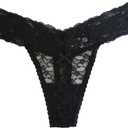 Women's Sexy Lace Thongs V Cheeky Underwear See Through Panties Pack of 5 (M)