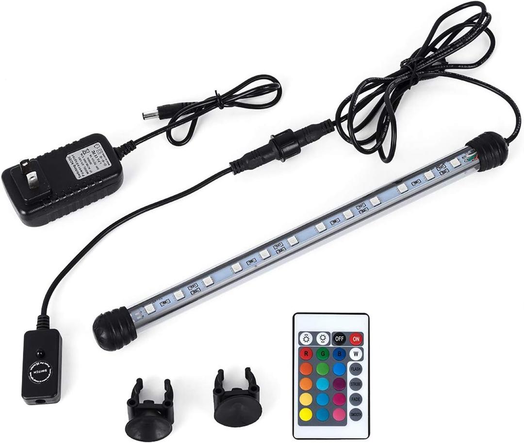 MQ 36 in Submersible LED Aquarium Light, 13W Color Changing Fish Tank Light with Remote Control, IP68 Crystal Glass 42 LEDs Lights Bar, for Fish Tank 38-45 inch (42LED-Length 36")