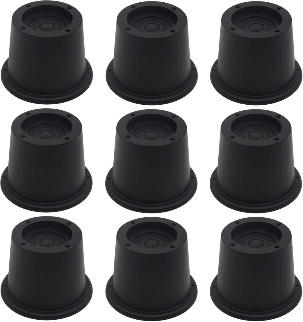 9 Pack Furniture Risers Black Bed Risers 2 inch, Bed Lifts Risers for Sofa, Couch, Desk, Bed Frame Risers Heavy Duty Table Leg Extenders Supports Up to 1,300 Lbs