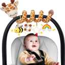 Stuffed Spiral Car Seat Baby Toys 6-12 Months, Infant Giraffe Sensory Toys Hanging Stroller Accessories, Newborn Shower Gifts for Baby Boys Girls Essentials | Cute Colorful Giraffe