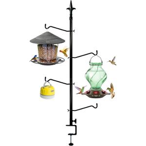 Deck Bird Feeder with 4 Hooks - Hanging Bird Feeding Station for Balcony & Garden Decoration, Suet Feeders