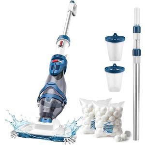 ENHULK Cordless Pool Vacuum, Upgraded Dual Mode, 22 GPM Powerful Suction, 13.4" Wide Head & 98.4" Telescopic Pole, 4 Filter Units, 1H Runtime, Handheld Pool Cleaner for Above/Inground Pools, PC20