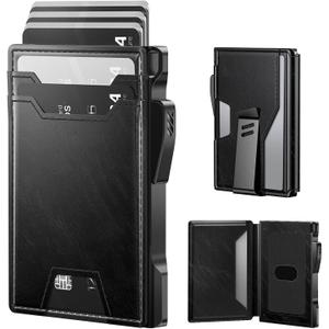 typecase Wallet for Men: Rfid Blocking Wallet 9-13 Card Capacity with Money Clip Slim Leather Front Pocket Smart Pop Up Card Case Bifold Minimalist Wallet with Gift Box - Atlanta Black typecase Wallet for Men: Rfid Blocking Wallet 9-13 Card Capacity with Money Clip Slim Leather Front Pocket Smart Pop Up Card Case Bifold Minimalist Wallet with Gift Box - Atlanta Black