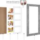 8x20 Picture Frame Display 4 opening 4X6 Picture Frame Collage,Multi Photo Frame with Mat,Plexiglass,Wall or Tabletop Decor,Grey Wood Grain, 8x20 - (4 Open4x6