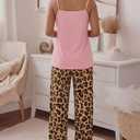CHICME Womens Pajamas Set 2 Piece Adjustable Strap Tank Pj Set Loose Printed Pants Sleepwear Lounge Sets (M)