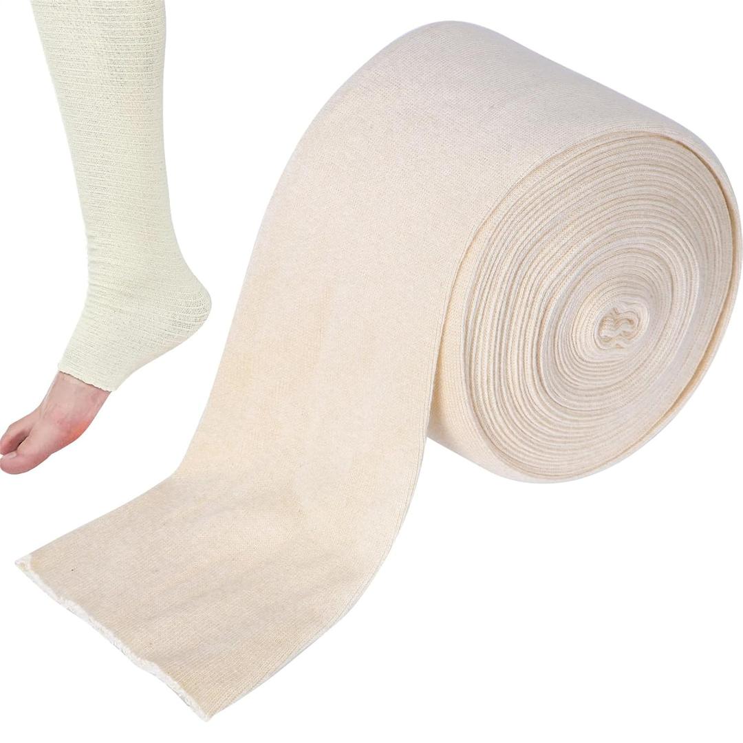 Tubular Bandage Reusable Support Bandage Stretch Eczema Bandage Washable Sport Bandages Unstretched Bandage for Large Knee Size D (3 Inch x 8.75 Yard)
