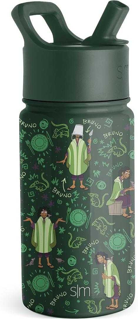 Simple Modern Disney Encanto Bruno Kids Water Bottle with Straw Lid | 14oz Insulated Stainless Steel Kids Tumbler & Spill Proof Toddler Cup for School, Girls, Boys | Summit | Encanto Oh, Bruno