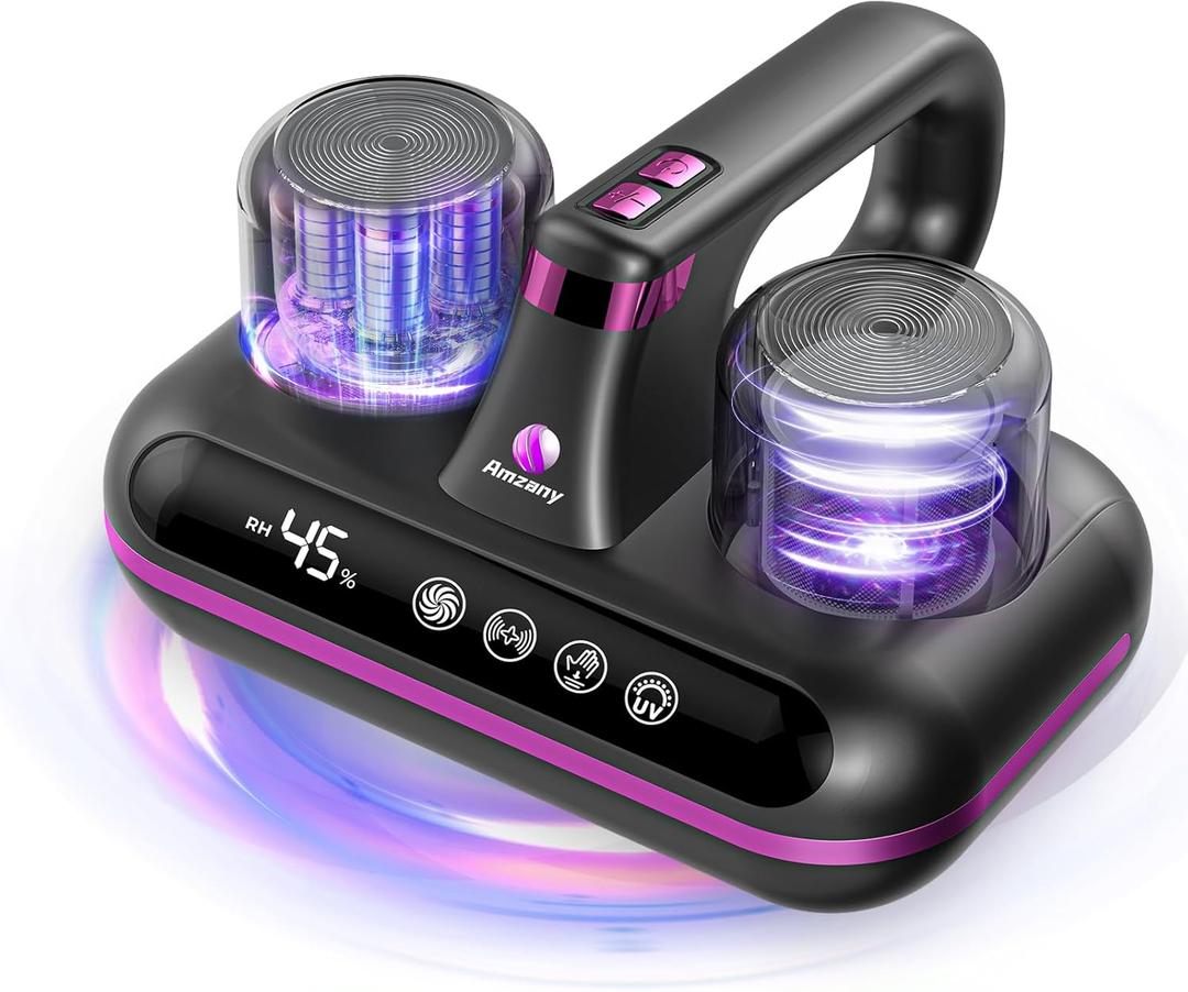 Mattress Vacuum Cleaner - 5-in-1 Cordless Bed Vacuum Cleaner, Powered by Ultrasonic Technology, 16Kpa Strong Suction,Low Noise,Suitable for Dust, Pet Hair- Grey (Gray)