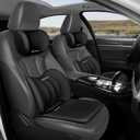 Car Seat Cushion with Neck Pillow & Lumbar Support Kit Back Sciatica Tailbone Pain Relief Car Pillows Ergonomic Memory Foam Back Support for Driving Seat Office Chair Wheelchair Black