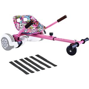 Eco-Friendly Hoverboard Seat Attachment - Cool Seat, Swivel Wheel, Adjustable Length - Compatible with 6.5", 8", 8.5", 10" Hoverboards - Safe & Enjoyable Riding for Kids and Teenager (pink)