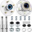 2 Sets 3500 lbs 5 on 4.5 Galvanized Trailer Hub and #84 Spindle Kit