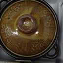 Korean Pot Mud Earthenware Ttukbaegi, Natural Mud Glaze Ceramic Clay Cooking Pot Casserole, Heat Resistant Ceramic Earthen Pot, Zero-Crack Stone Bowl Stockpot Soup Cookware, Pottery Bowl (1.2 Quarts, Brown)