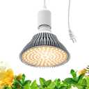 Bstrip Hanging Grow Light for Indoor Plant, 25W Full Spectrum Hanging Plant Light, 3000K LED Grow Light Bulbs with 16.4FT Power Cord, 1 Pack (Silver)