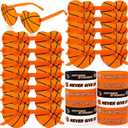 24 Pcs Basketball Party Favors Bulk, Basketball Glasses and Silicone Bracelet Sports Team Gift for Sport Party Awards Goodie Bag Fillers