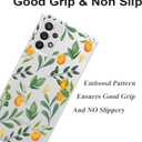 Unov Case Compatible with Galaxy A32 5G Clear with Citrus Flavors Orange Flower Design Soft TPU Shock Absorption Slim Embossed Pattern Protective Back Cover