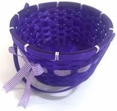 Solid Bamboo Basket Purple 10 in