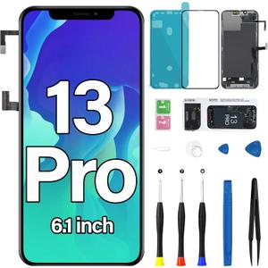 for iPhone 13 Pro Screen Replacement Kit with Earpiece Flex Cable Proximity Sensor 3D Touch LCD Screen Display Digitizer A2483 A2636 A2638 A2639 A2640 6.1 inch