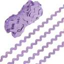 M METERXITY Rick Rack Trim, 10 Yard 10mm / 0.4 Inch Wave Bending Fringe Trimming Ribbon for Sewing/DIY Crafts/Clothes/Decoration, Polyester RIC Rac Trim [Light Purple]
