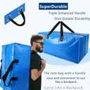 Heavy Duty Extra Large Moving Bags - Strong Handles& Backpack Straps - Blue Storage Bags Alternative to Moving Boxes Bins, Packing bag Compatible with Ikea Frakta Cart