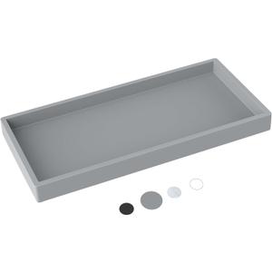Silicone Countertop Tray  Large 11.8 Bathroom Vanity Organizer for Soap Dispenser, Lotion Bottles, Perfume, Candles, Keys  Shatterproof Sink Tray (Single - Large (11.8" x 5" x 0.7"), Gray)