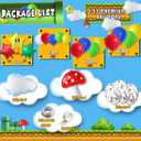 Red Blue Green Yellow Balloon Garland Kit with Confetti Cloud Mushroom Star Balloons for Bros Party Cartoon Video Game Theme Birthday Party Supplies