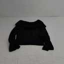 Women Casual Off Shoulder Sweater Long Sleeve Ribbed Knit Crop Top Pullover Slim Fit Irreguar Knitted Cropped Blouse, M