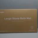 Extra Large Stone Bath Mat, 30'' x 17'' Diatomaceous Earth Non-Slip Stone Shower Mat, Super Absorbent Diatomite Stone Mats for Bathroom Light Gray XL Flow