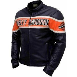 Men Victory Lane Motorcycle Jacket  Black Biker Style HD Leather Jacket (Large)