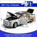 Alloy 1:24 Toy car Model, All Doors openable, with Lights and Music, Ideal as a for Children and Teenagers, and a Collectible Model for car Enthusiasts. (White-Black)
