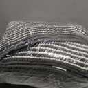 BSICPRO Bathroom Rugs Sets 3 Piece, Toilet Rugs U-Shaped Contour Bath Mat Set, Large Striped Non Slip Absorbent Chenille Shower Mat, Gray (22"x59"+ 20"x32"+U Shape 20"x24", Grey)