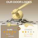 Amerdeco 1 Pack Brushed Gold Privacy Door Handles, Gold Interior Door Knobs,Heavy Duty Door Lever for Bedroom and Bathroom, Reversible Keyless for Right & Left Side AM0034