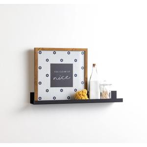 Infinite Design 24" Metal Floating Wall Shelf | Modern Black Powder-Coated Steel Ledge, Made in USA | Wall-Mounted Shelf for Living Room, Kitchen, Bathroom, Bedroom or Office