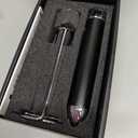 Maestri House Rechargeable Milk Frother with Stepless Speed Control, LunaFro Max Handheld Electric Foam Maker Waterproof Drink Mixer Foamer with Stand & Detachable Whisks for Lattes, Cappuccino (Black)