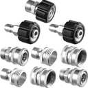 Twinkle Star Pressure Washer Adapter Set, Stainless Steel Quick Disconnect Kit, M22 14 mm Quick Connect Swivel to 3/8'' Quick Connect Fittings, 3/4" to Quick Release 9 Sets
