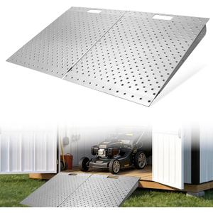 Kryonix 29" L x 48" W Shed Ramp for Riding Mower, 2000LBs Capacity | Heavy-Duty Ramps for Sheds, Anti-Slip Metal Punch Plate Ramp for Lawn Mower, Snow Blower, Garages & Barns(2pcs)