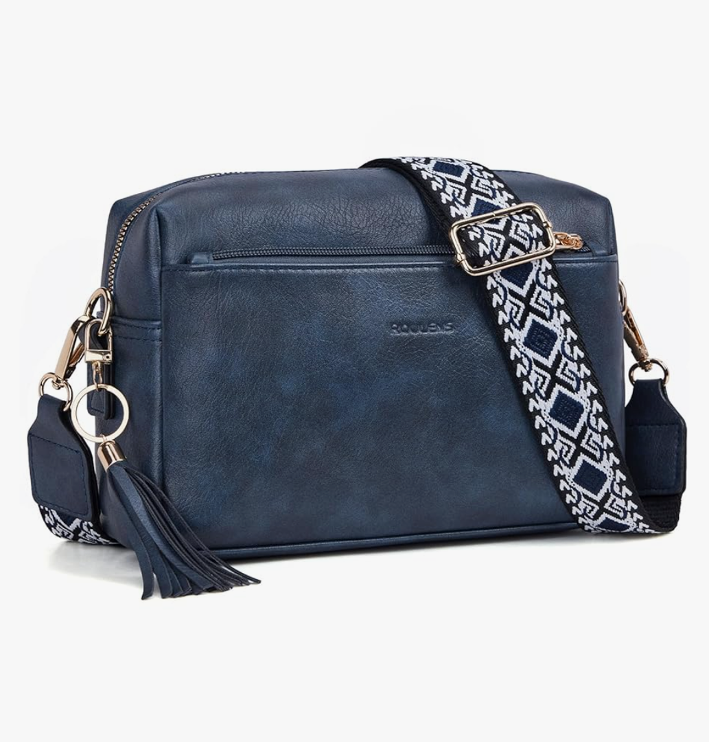 Triple Zip Small Crossbody Bag for women,Wide Strap Cell Phone Purse Shoulder Handbag Wallet with Credit Card Slots