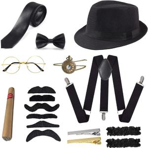 1920s Men Accessories Set Roaring 20s Costume Retro Gatsby Gangster Grandpa Accessories Set