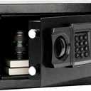 0.49 Cuft Small Fingerprint Electronic Safe Box, 3-Way Unlock with Key Password Fingerprint, Metal Lockable Safe for Home Office, 13.78 × 7.87 × 7.87 inches