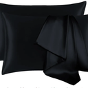 Sutuo Home Silk Pillowcase 2 Pack 100% Mulberry Silk Pillow Cases for Hair and Skin 6A Both Sides 19 Momme Natural Silk Pillow Cover Super Soft and Smooth Queen 20"x30" Black