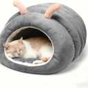 Indoor Cat Bed - Cat Cave Bed, Warm and Soft Plush, Cat Hideout, Cartoon Caterpillar Design, Thickened and Insulating, Foldable for Easy Storage, Suitable for Cats, 7Kg/15.4 Lbs